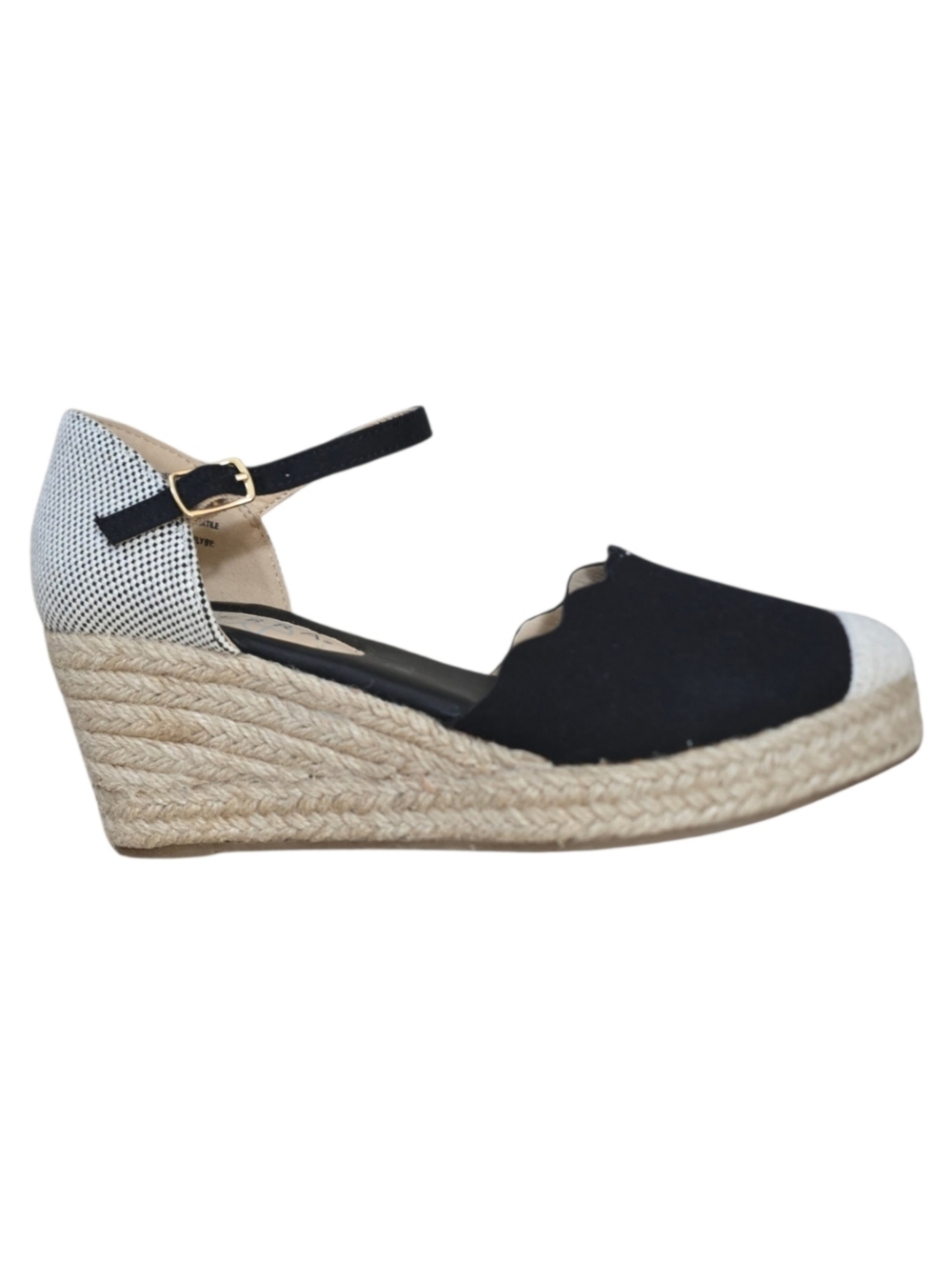 Serra Black Espadrille Wedge Sandals Size 8